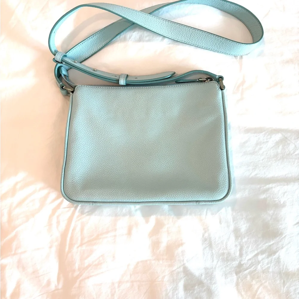 kate spade pastel blue pebbled leather crossbody